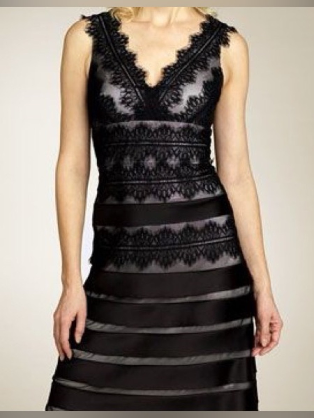 JS Collections Black Lace Midi Dress